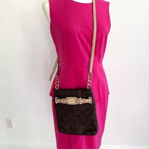 Michael Kors Black and Tan Crossbody Bag